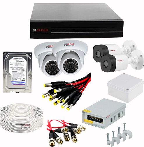 CP PLUS 4 CAMERA PACKAGE 2.4 MP COLOUR HYBRID  CAMERA 